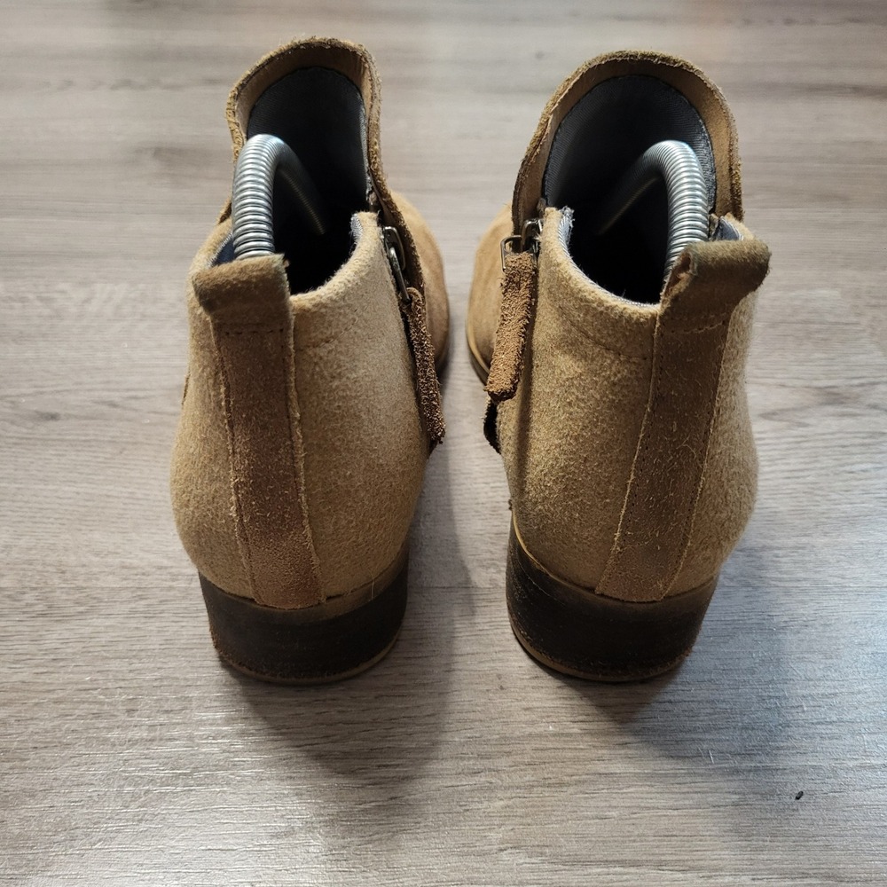 Toms Deia Tan Suede Ankle Booties Women 7.5 Low Block Heel Zip Up Tan Brown - Picture 9 of 12